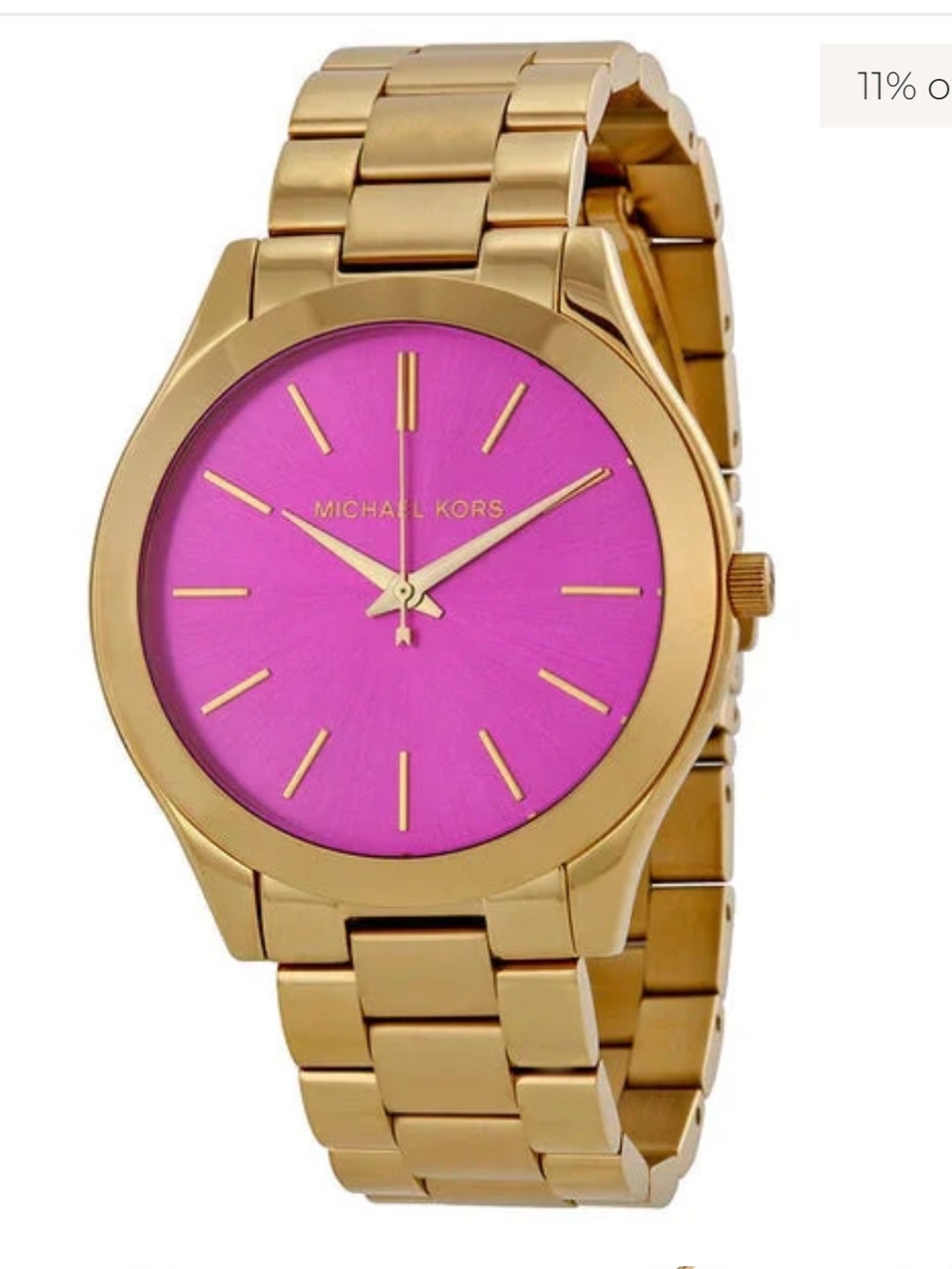 Gold Bracelet Watch with Pink Dial - Women Accessories